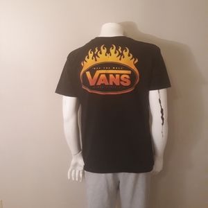 Van's tshirt men L black logo short sleeved